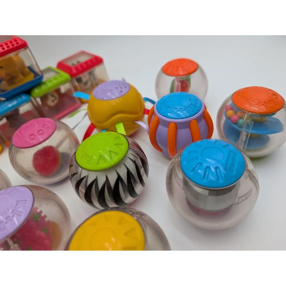 Fisher Price Roll a Rounds Peek a Blocks Circus Animal Sensory Lot 20 pc